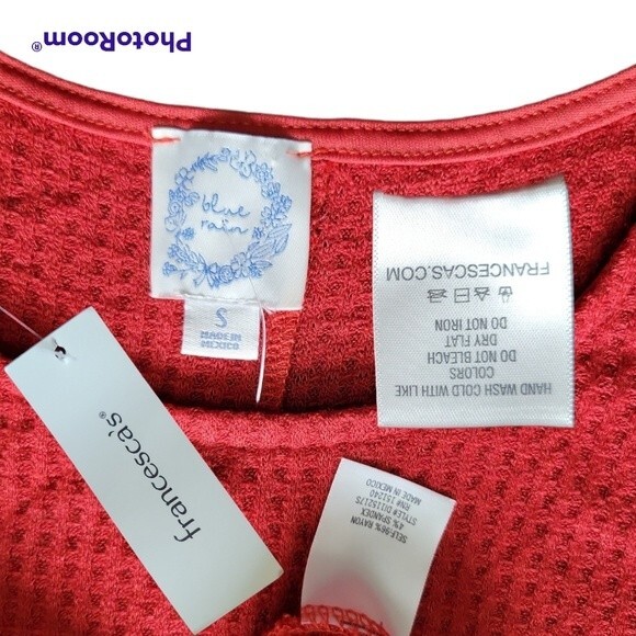 NWT Lana Button Back Rust Waffle Knit Top - Picture 8 of 11